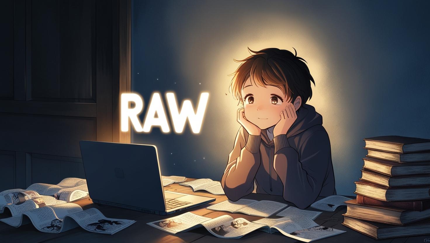 rawの意味を調べる若者が作品の正しさに気づく静かな瞬間