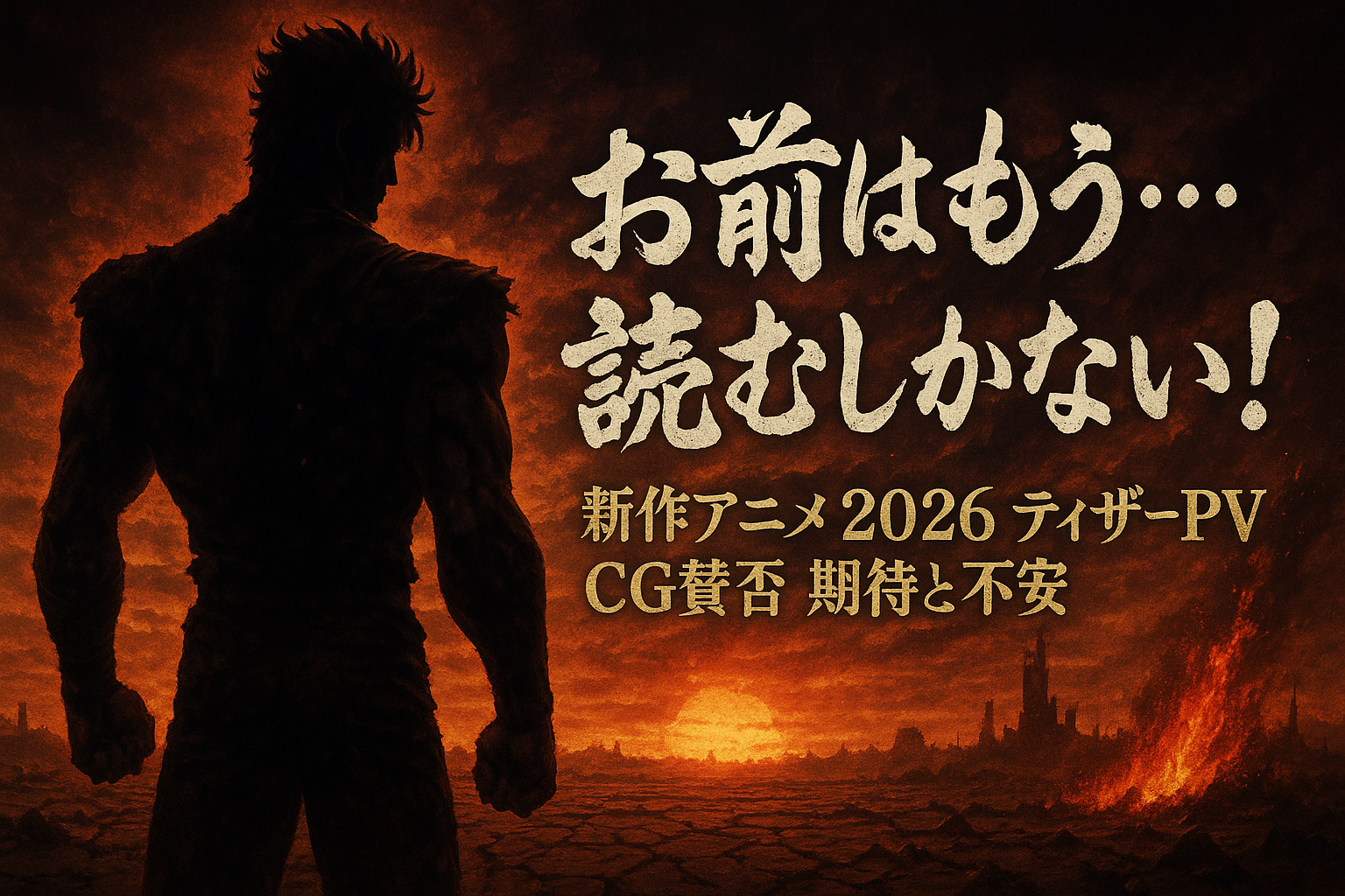 2026年新作アニメ『北斗の拳』の期待と不安をまとめた記事用アイキャッチ画像