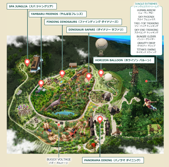 沖縄ジャングリア 園内マップのイメージ