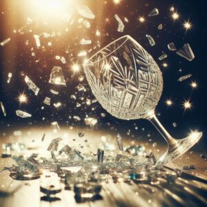 静けさと繊細さを象徴するガラスの破片のイメージ